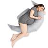 HUSTLE Koala Cuscino Gravidanza per Dormire XXL Sfoderabile Cuscino Allattamento Grigio Bianco