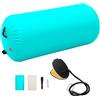 LoogCape Rullo da ginnastica gonfiabile con pompa, 120 x 90 cm, in PVC, verde, per yoga, pilates, fitness, allenamento, esercizi di equilibrio, casa, studio