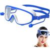 zwxqe Occhialini da nuoto per adulti, occhiali da nuoto per adulti, occhiali da nuoto per adulti, occhiali da vista larga, in silicone senza perdite con tappi per le orecchie, lunet