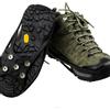 HOOWIFFY Ramponi per Scarpe da Ghiaccio 5 Tacchetti, Copri Scarpe Elasticizzati in Silicone e Metallo, Antiscivolo per Escursionismo e Arrampicata Invernale, Taglia l Nero