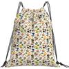 JBJGKHLP Zaino con coulisse con stampa di funghi con pittura giapponese per donne e uomini, sport, allenamento, viaggio, yoga, borsa portatile per fitness