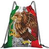 Generic Zaino con Coulisse Mexico Flag Borsa con Coulisse Pieghevole Sacca da Palestra Impermeabile Sacchetta Sportiva per Scuola Spiaggia Viaggi