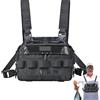 zwxqe Running Chest Pack, Outdoor Chest Bag, Vest Style Utility Pouch, Adjustable Carrier, 8,66 x 5,51 x 3,54 pollici, Lightweight Storage Gear for Cycling Hiking and Workout Activities, Nero , Se