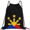 Generic Zaino con Coulisse Philippine Flag Borsa con Coulisse Pieghevole Sacchetta Sportiva Impermeabile Sacca da Palestra per Vacanze Viaggi Unisex