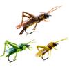 JIAPIKA Set di esche da pesca a mosca d'acqua dolce Angler, 3 esche con gancio singolo, piccole dimensioni 2,5 cm, scatola facile da trasportare per gite di un giorno