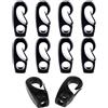 Kfwfuaee 10 ganci elastici neri per barche, corda a remi, accessori per kayak, colore nero