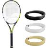Babolat Pure Aero Plus - Racchetta da tennis (impugnatura da 10,6 cm), con corda da 16 g di intestino bianco a tensione media