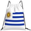 Generic Zaino con Coulisse Uruguay Flag Sacca da Palestra Pieghevole Borsa con Coulisse Impermeabile Sportiva Zainetto per Scuola Spiaggia Unisex