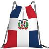 Generic Zaino con Coulisse Dominican Flag Borsa con Coulisse Resistente Sacca da Palestra Grande capacità Sacchetta Sportiva per Spiaggia Unisex Vacanze