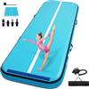 EGGORY Tumble Track, Tappetino gonfiabile per ginnastica e pista con spessore di 10,2 cm, per casa, allenamento, cheerleading, yoga, acqua con pompa (verde, 4 x 1 x 0,15 m)
