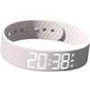 Moyeetings Dotato di Fitness con Contapassi Ricaricabile Monitoraggio Calorie Distanza Bracciale Silicone Resistente Funzioni Smart, Bianco