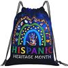 Generic Zaino con Coulisse National Hispanic Heritage Month Borsa con Coulisse Pieghevole Sacchetta Sportiva Resistente Sacca da Palestra per Viaggi Unisex Vacanze