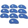 Qqmora Set di Coperture per Ferro da Golf da 10 Pezzi Copricapo Protettivi Morbidi con Numeri Chiari per il Panno OK per la Pratica del Golf (Nera)