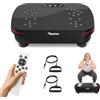 PASYOU Pedana Vibrante, Potente Pedana Vibrante Dimagrante, Pedana Fitness Oscillante per Glutei Gambe con Telecomando e 2 Fasce di Resistenza