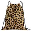 JBJGKHLP Zaino con coulisse con stampa leopardata con stampa animalier per donne e uomini, sport, allenamento, viaggi, yoga, borsa portatile per