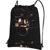 YYHWHJDE Cool Drum Set Prints, zaino con coulisse, leggero, impermeabile, con tasca con cerniera, per viaggi ed escursioni