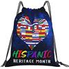 Generic Zaino con Coulisse National Hispanic Heritage Month Borsa con Coulisse Grande capacità Sacchetta Sportiva Resistente Sacca da Palestra per Viaggi Spiaggia Scuola