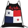 Generic Zaino con Coulisse Panama Flag Drawstring Backpack Leggero Sacca da Palestra Pieghevole Sacchetta Sportiva per Unisex Viaggi Spiaggia