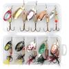 Generic 10 Pezzi Cucchiaini da Pesca Esche Artificiali Spinning Esche da Pesca Kit di Esche per Pesci Artificiali da Pesca Spinning Esca Pesca con Scatola di Immagazzinaggio per Trota,Persico