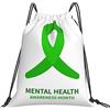 Generic Zaino con Coulisse in July I Wear Green for Minority Mental Health Awareness Month Borsa con Coulisse Leggero Drawstring Backpack Grande capacità Sacchetta Sportiva per Viaggi Spiaggia Unisex