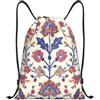 Generic Zaino con Coulisse Red Florals Design Sacca da Palestra Impermeabile Borsa con Coulisse Grande capacità Drawstring Backpack per Vacanze Scuola Viaggi