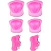 Tabanzhe Set di 6 ginocchiere, protezioni regolabili con ginocchiere, gomitiere e polsiere, per skateboard, pattinaggio, ciclismo, scooter, ciclismo e sport all'aria aperta (rosa)