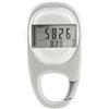 NbgrvB Pedometro 3D con grande schermo LCD - semplice camminata digitale senza bisogno di smartphone - pedometro sportivo portatile con cordino - bianco 7,6 x 4 x 1 cm