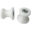 Drawup Puleggia di ricambio per sottobicchieri, 38 mm, per macchine addominali, rullo in plastica liscia, lunghezza 46,7 mm, bianco, confezione da 2