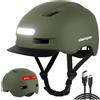 Shinmax Casco Bici Uomo e Donna,5 modalità di Luce e Visiera,USB ricaricabile,Casco Caschetto Bici Uomo per Pendolari Urbani