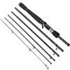 ULTECHNOVO 2.4m Canna da Pesca Mare in Carbonio Sezioni Canna Lure Corto Leggera e Resistente Manico Dritto per Trota Bass e Spinning Professionale e Portatile