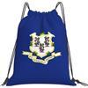 JBJGKHLP Connecticut - Zaino con coulisse con stampa bandiera dello Stato del Connecticut, per sport, allenamento, viaggi, yoga, borsa fitness portatile