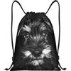 Generic Zaino con Coulisse Cute Schnauzer Puppy Sacca da Palestra Pieghevole Sportiva Zainetto Grande capacità Borsa con Coulisse per Viaggi Unisex Vacanze