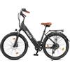 ESKUTE Bicicletta elettrica C100 Plus, bicicletta elettrica da 26 pollici, motore posteriore da 250 W, batteria intercambiabile da 36 V 13 Ah, fino a 80 km, display LCD, bici da città elettrica per