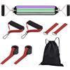 zwxqe Kit di bande di resistenza - Attrezzature per il fitness con manici - Attrezzature portatili in lattice naturale per il fitness a casa, lo yoga, il pilates all'aperto, la palestra e le