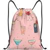 Generic Zaino con Coulisse Cute Cocktails Drawstring Backpack Leggero Sacca da Palestra Grande capacità Borsa con Coulisse per Viaggi Spiaggia Scuola