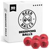 OVANA Beer Pong Palle da 40 mm in qualità competitiva - Palle da ping pong (2,7 g) per giochi e accessori per feste, dimensioni ufficiali, ideali per feste, feste studentesche e festival (rosso, 50