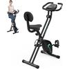 GEARSTONE Cyclette, Bicicletta magnetica pieghevole, Bicicletta da fitness, Trainer indoor pieghevole per allenamento cardio a casa, Sensore del polso