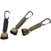 Mikikit 3 Pezzi Campanello Avviso Orso Portatile in Lega di Alluminio e Polipropilene con Cordino Intrecciato e Moschettone, Leggero per Escursioni e Trekking in Ambiente Naturale