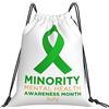 Generic Zaino con Coulisse in July I Wear Green for Minority Mental Health Awareness Month Sacchetta Sportiva Resistente Borsa con Coulisse Pieghevole Drawstring Backpack per Scuola Spiaggia Unisex