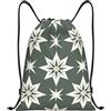 Generic Zaino con Coulisse Green Star Pattern Sportiva Zainetto Impermeabile Sacca da Palestra Leggero Borsa con Coulisse per Viaggi Vacanze Scuola