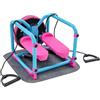 Wiyuer Mini stepper da 100 kg, per fitness, idraulico, telaio in acciaio, con display a LED, colore blu e rosa, tappetino antiscivolo