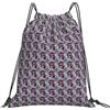 JBJGKHLP Zaino da donna con coulisse e stampa con teschio rosa viola, borsa da viaggio per sport, allenamento, yoga, borsa fitness portatile