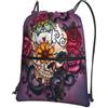 YYHWHJDE Sugar Horror Skull Flowers Rose Prints Zaino con coulisse - leggero e resistente all'acqua, borsa sportiva con tasca con cerniera per viaggi ed escursioni