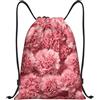 Generic Zaino con Coulisse Pink Carnations Drawstring Backpack Leggero Sacchetta Sportiva Impermeabile Sacca da Palestra per Spiaggia Unisex Viaggi