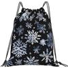 JBJGKHLP Zaino con coulisse con stampa di stelle e fiocchi di neve con pupazzo di neve, per donne e uomini, sport, allenamento, viaggi, yoga, borsa fitness