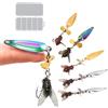 zwxqe Esche di Pesca, Esca ad elica in metallo realistica, Mosca realistica, 5 pezzi Esca vibrante per bar Crappie Gatto Dorato Salmone Trota in Acqua Dolce Fiume Mare Lago e Palude