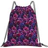 JBJGKHLP Zaino con coulisse con stampa di rose glitterate e paillettes, da donna, da uomo, per sport, allenamento, viaggi, yoga, borsa portatile