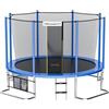 Ultrasport Trampolino da giardino Jumper, Ø 366 cm, Compreso il tappetino per saltare, molle, rete sicurezza, Posta rete imbottita e paraspigoli, resistente intemperie, carico massimo 150 kg, Blu