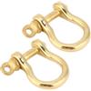 Ejoyous Gancio a U Shackle Ottone Massiccio 10mm, Connettore a Vite Dorato, Design Compatto per FOB Portachiavi Catena Corde