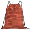 JBJGKHLP Zaino da donna con coulisse con stampa a muro di mattoni rossi borsa portatile per allenamento sportivo da viaggio yoga